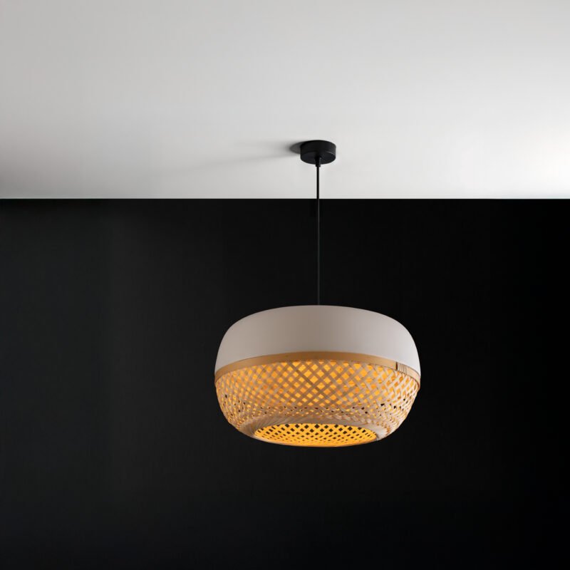 Aurora Bamboo Pendant – A Dance of Light and Shadow