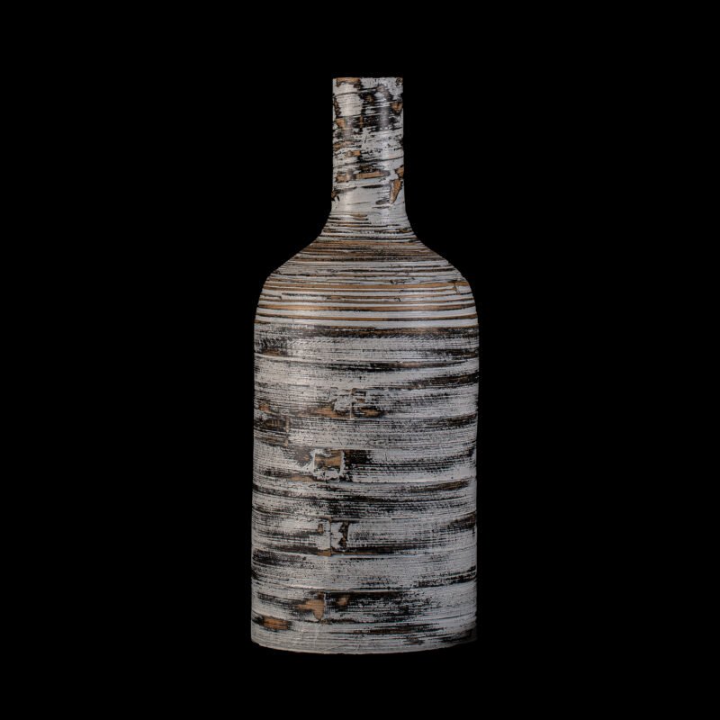 Noir Drift: Timeless Elegance Vase in Spun Bamboo