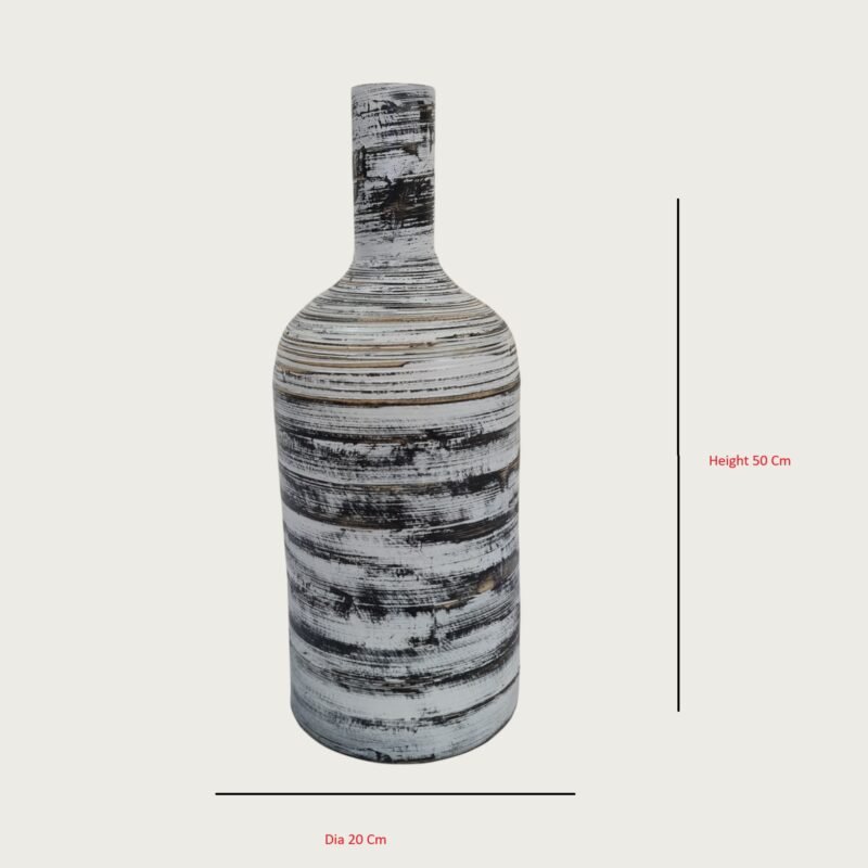 Noir Drift: Timeless Elegance Vase in Spun Bamboo - Image 2